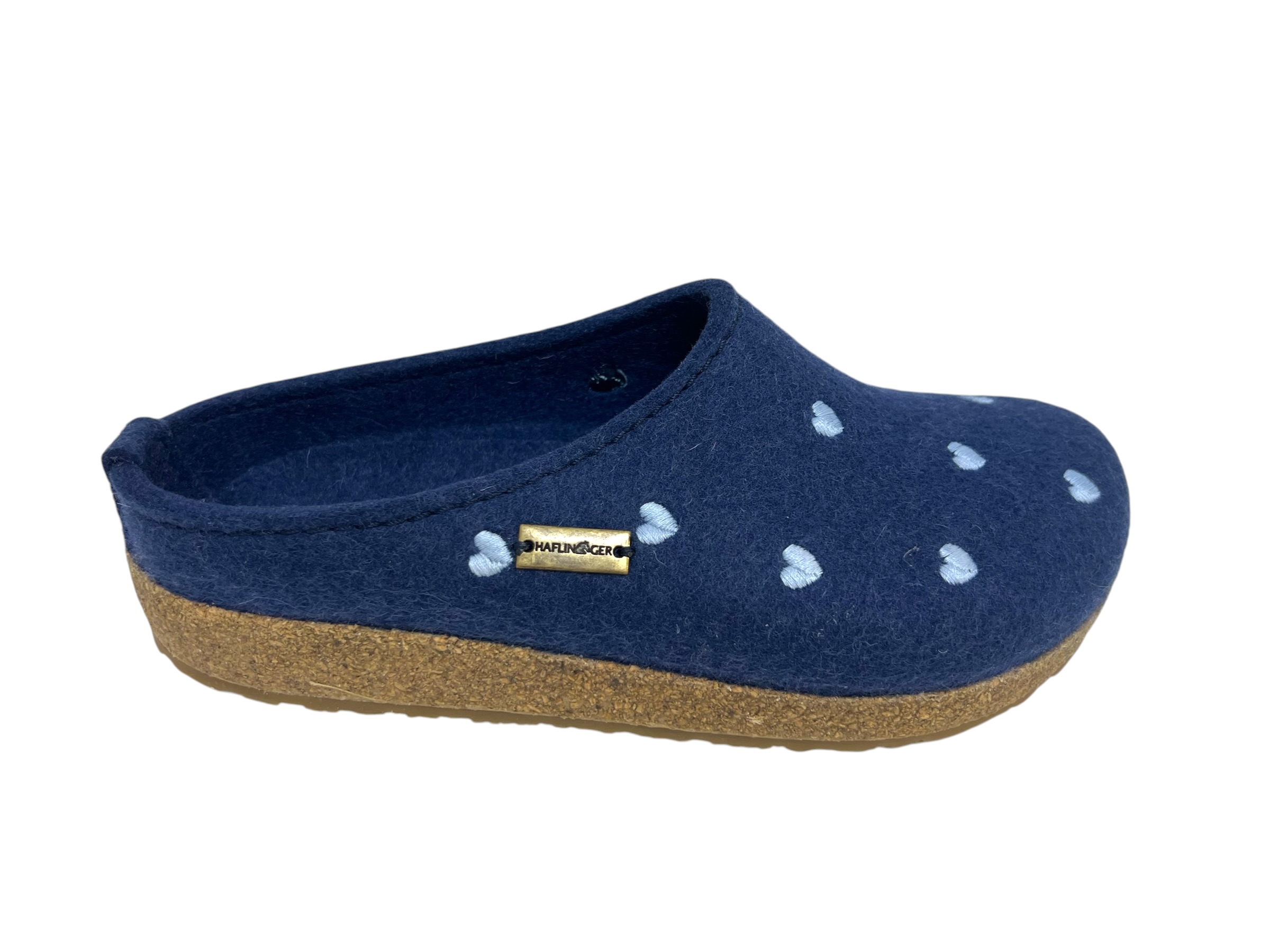 Haflinger Pantolette GRIZZLY CUORICINI blau Haflinger Pantolette GRIZZLY CUORICINI blau