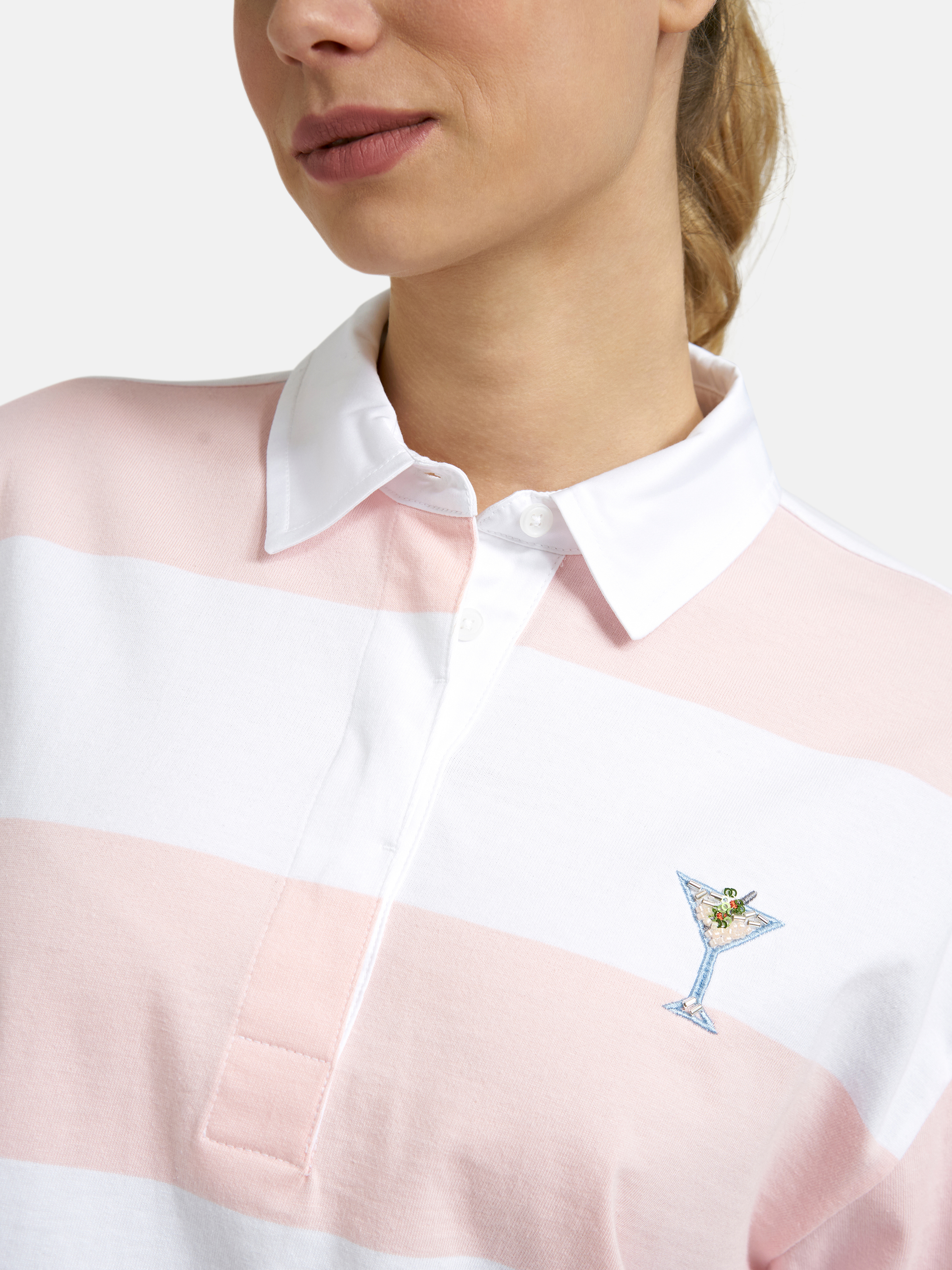 Smith & Soul Poloshirt weiß/rose Smith & Soul Poloshirt weiß/rose