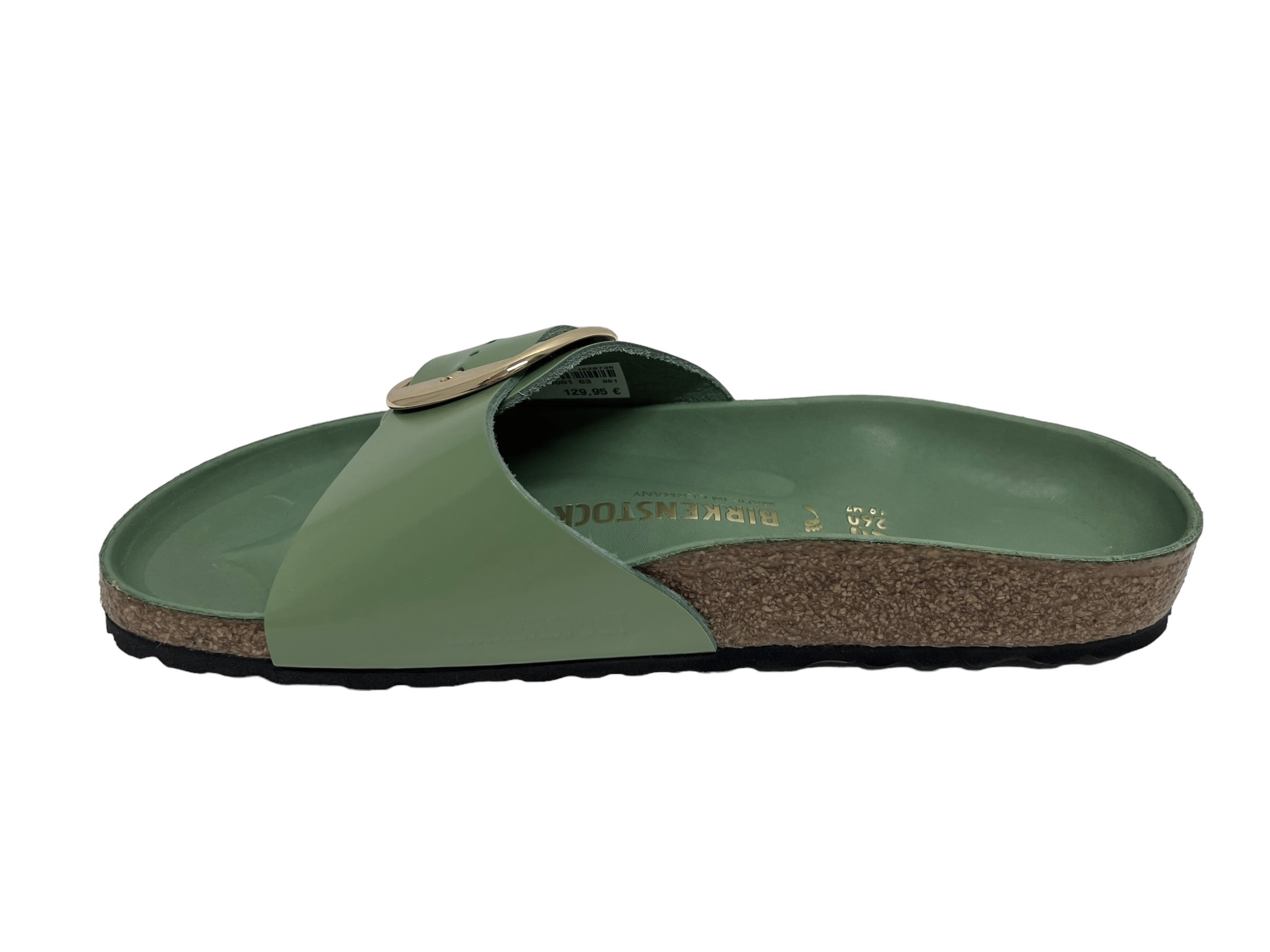 Birkenstock Pantoletten MADRID Big Buckle shine-green-tea