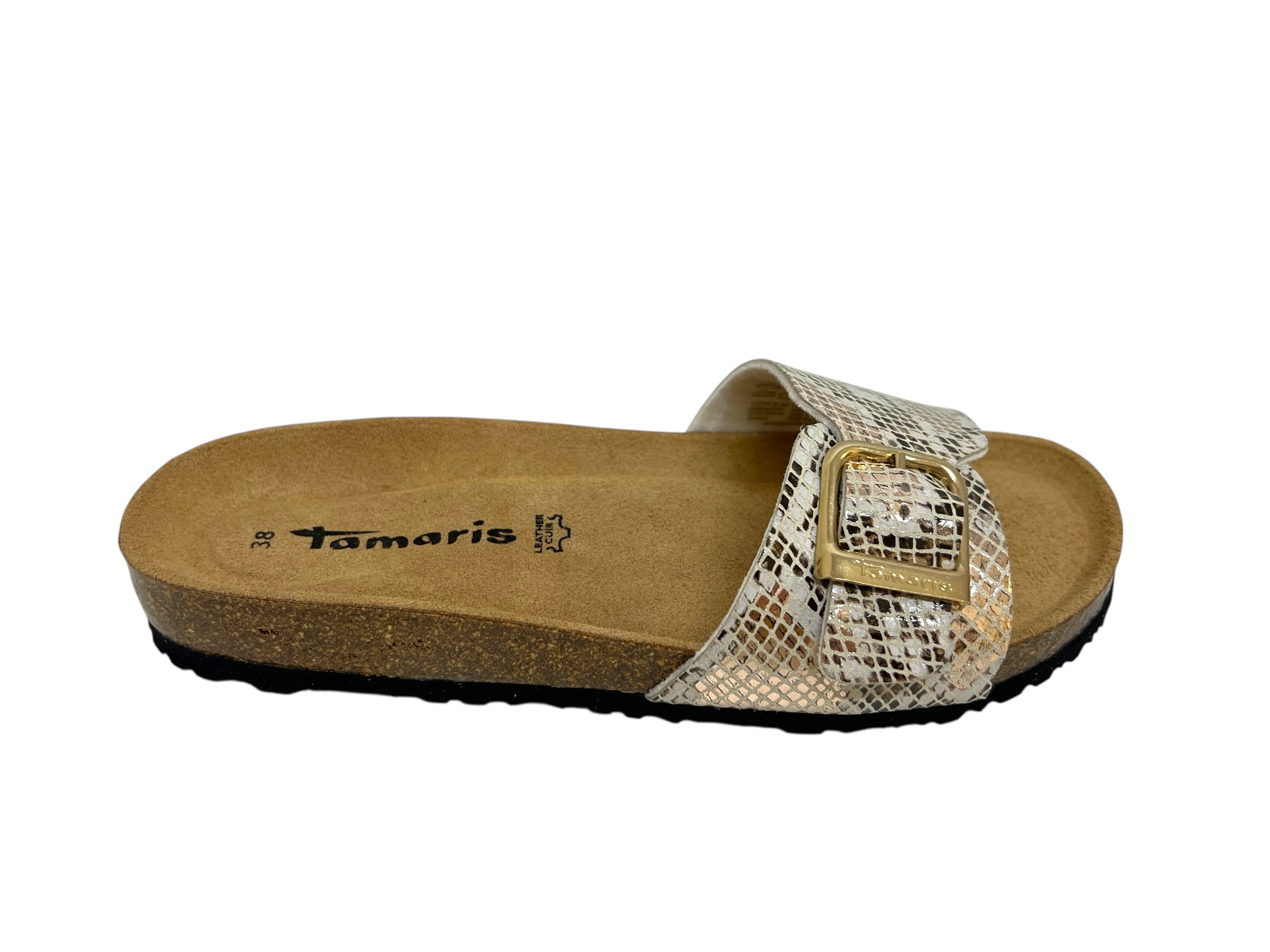 Tamaris Pantolette Snake beige Tamaris Pantolette Snake beige
