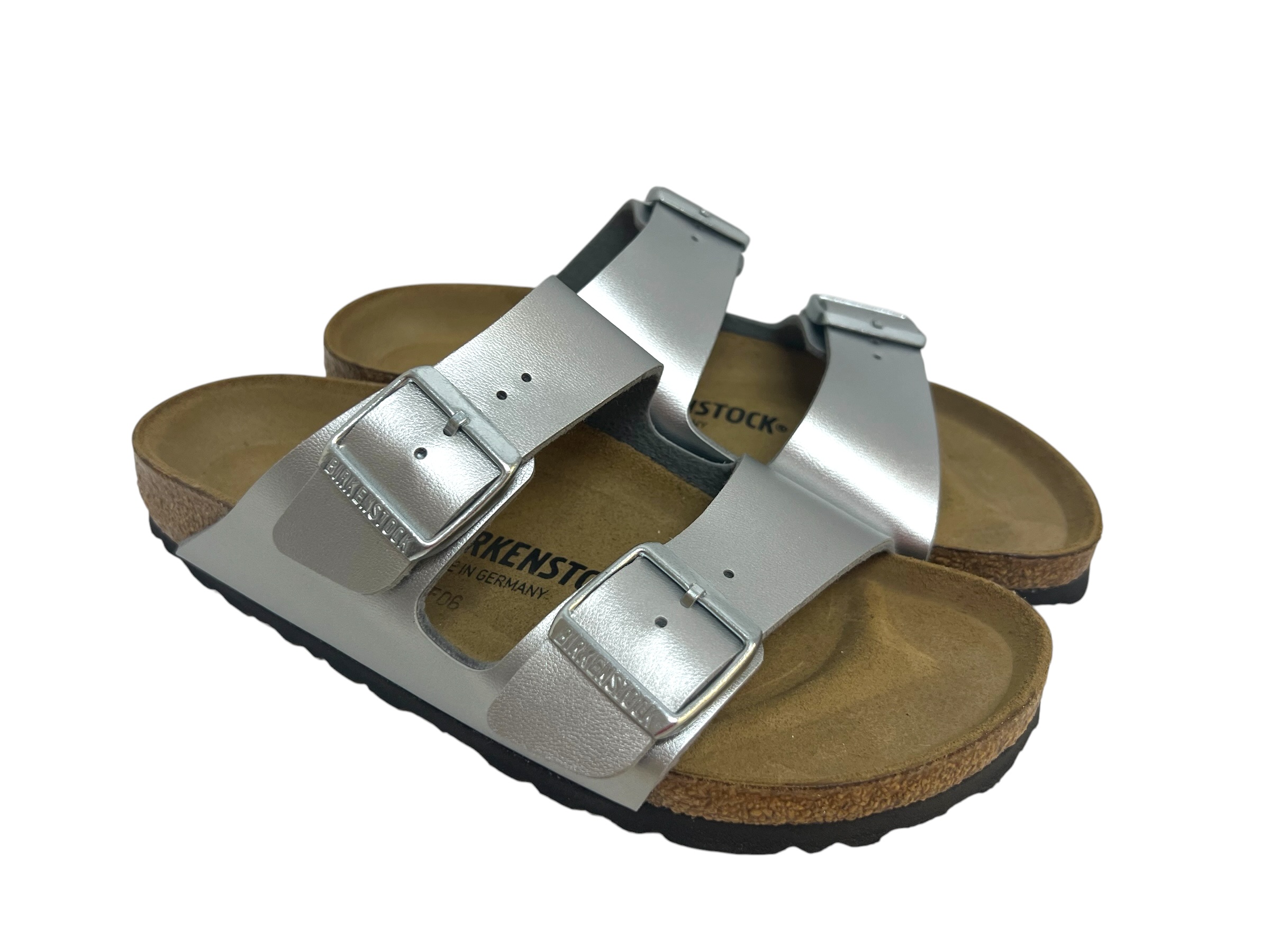 Birkenstock Pantoletten ARIZONA silber / SCHMAL