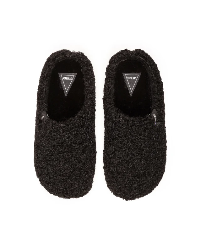 Verbenas Hausschuhe YORK CURLY schwarz