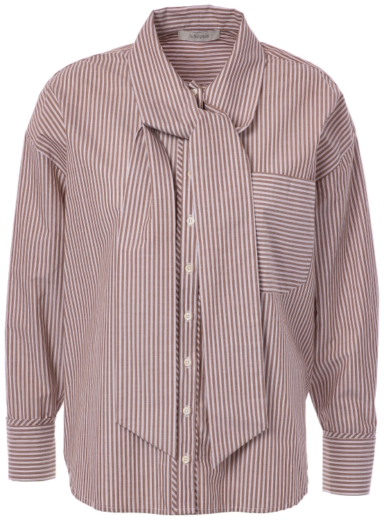 JC Sophie Bluse POLO brown stripes
