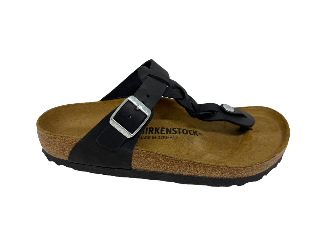 Birkenstock Pantoletten GIZEH BRAIDED Zehensteg schwarz