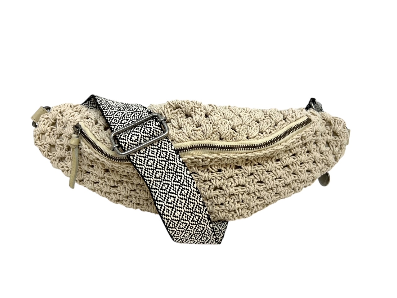 Anokhi Crossbody Bag gehäkelt beige