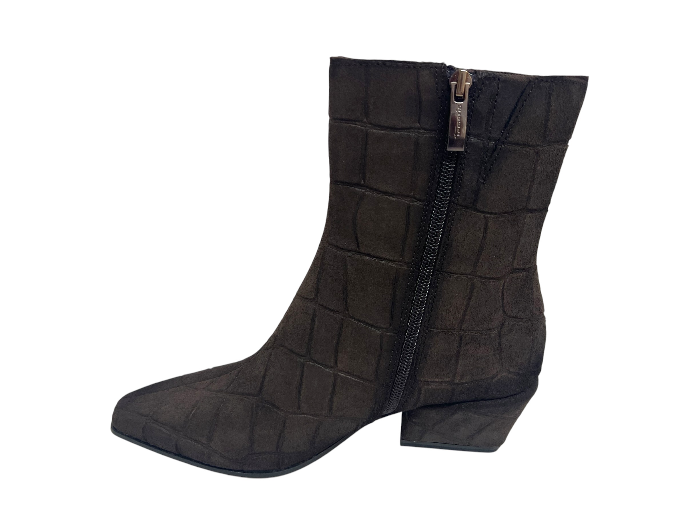 Tamaris Stiefelette Kroko dunkelbraun