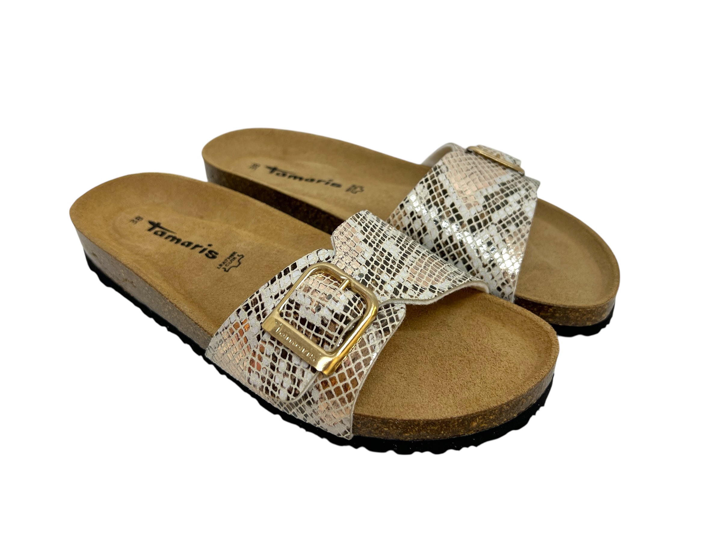 Tamaris Pantolette Snake beige Tamaris Pantolette Snake beige