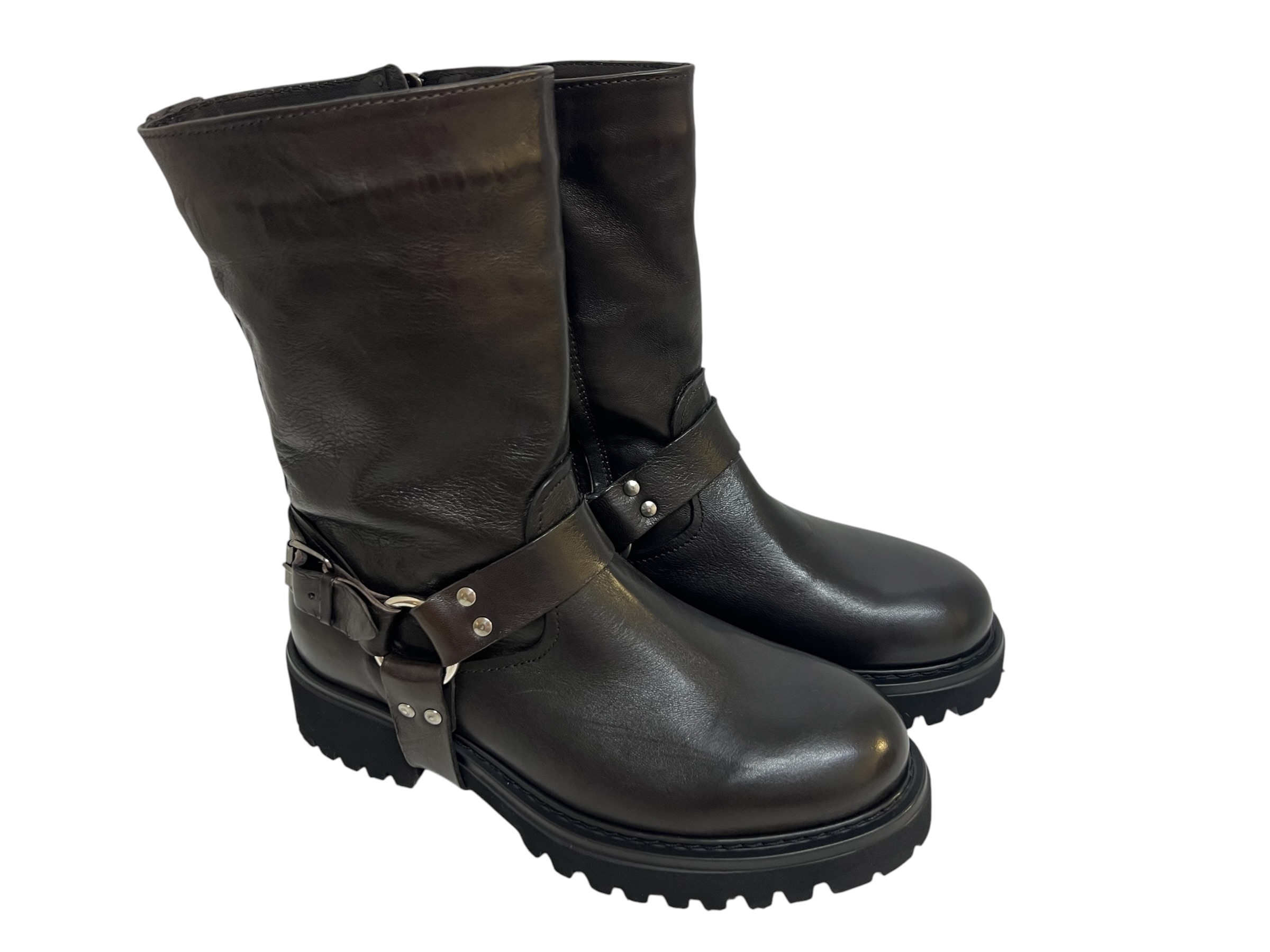 Pawelk's Biker-Boots dunkelbraun