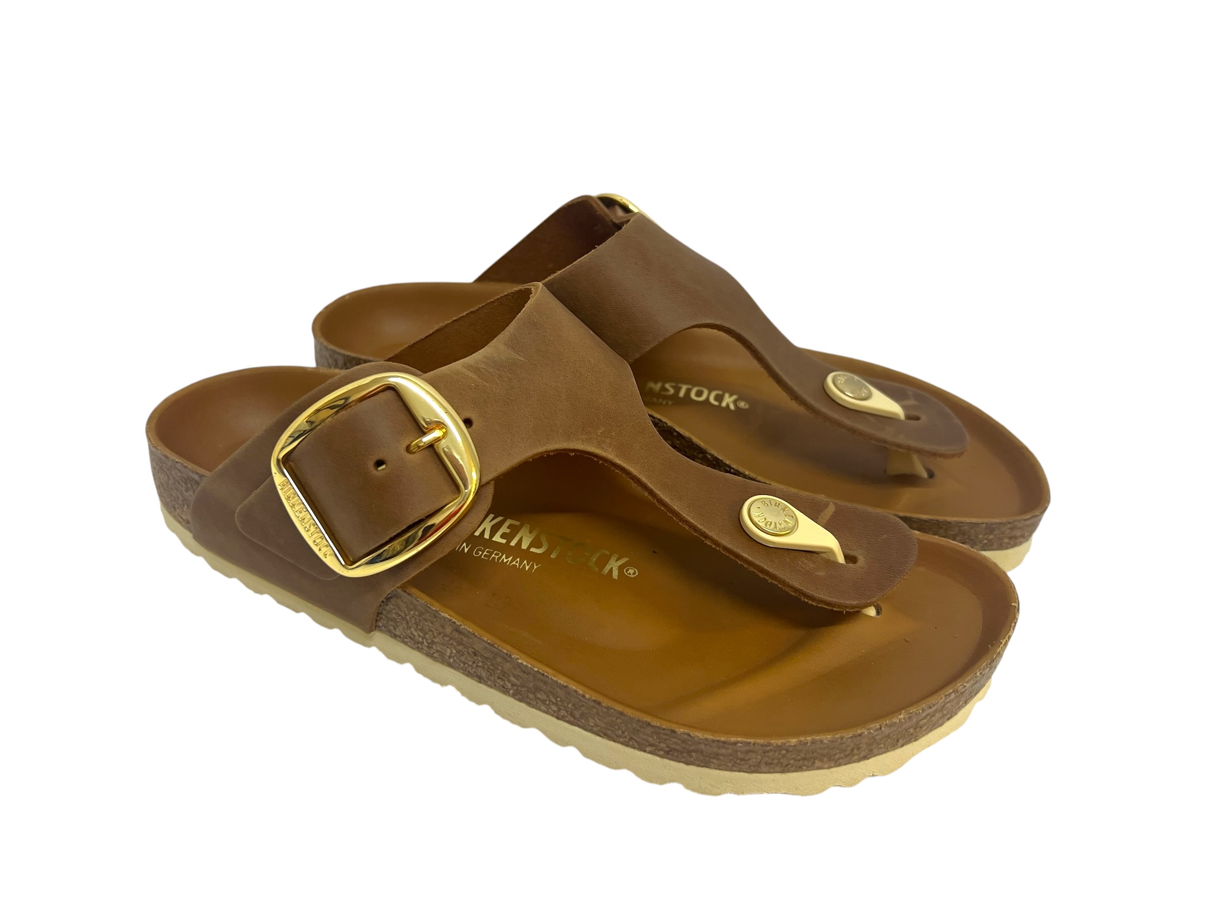 Birkenstock Zehensteg - Pantolette GIZEH BIG BUCKLE braun / SCHMAL