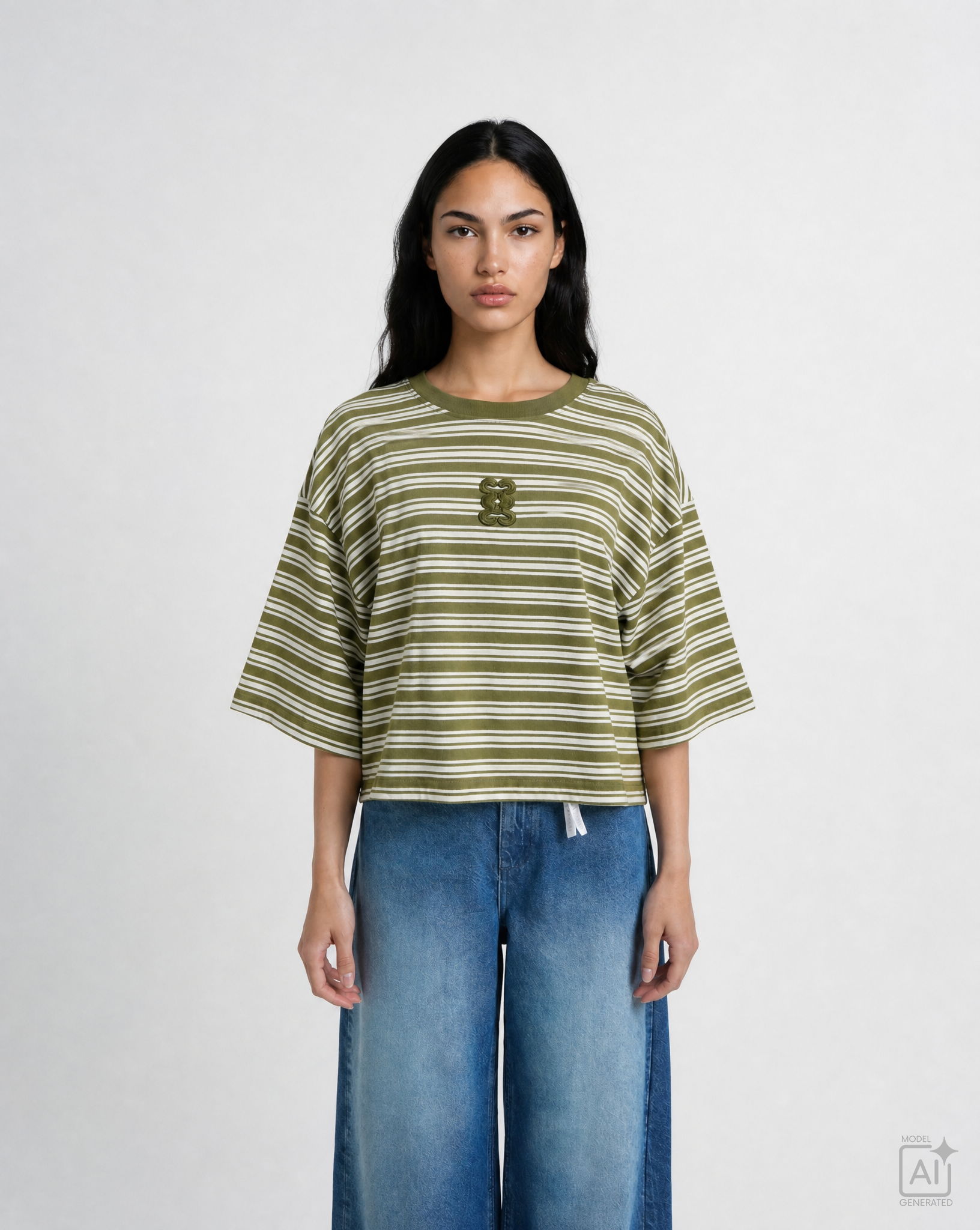 Smith & Soul Shirt olive gestreift