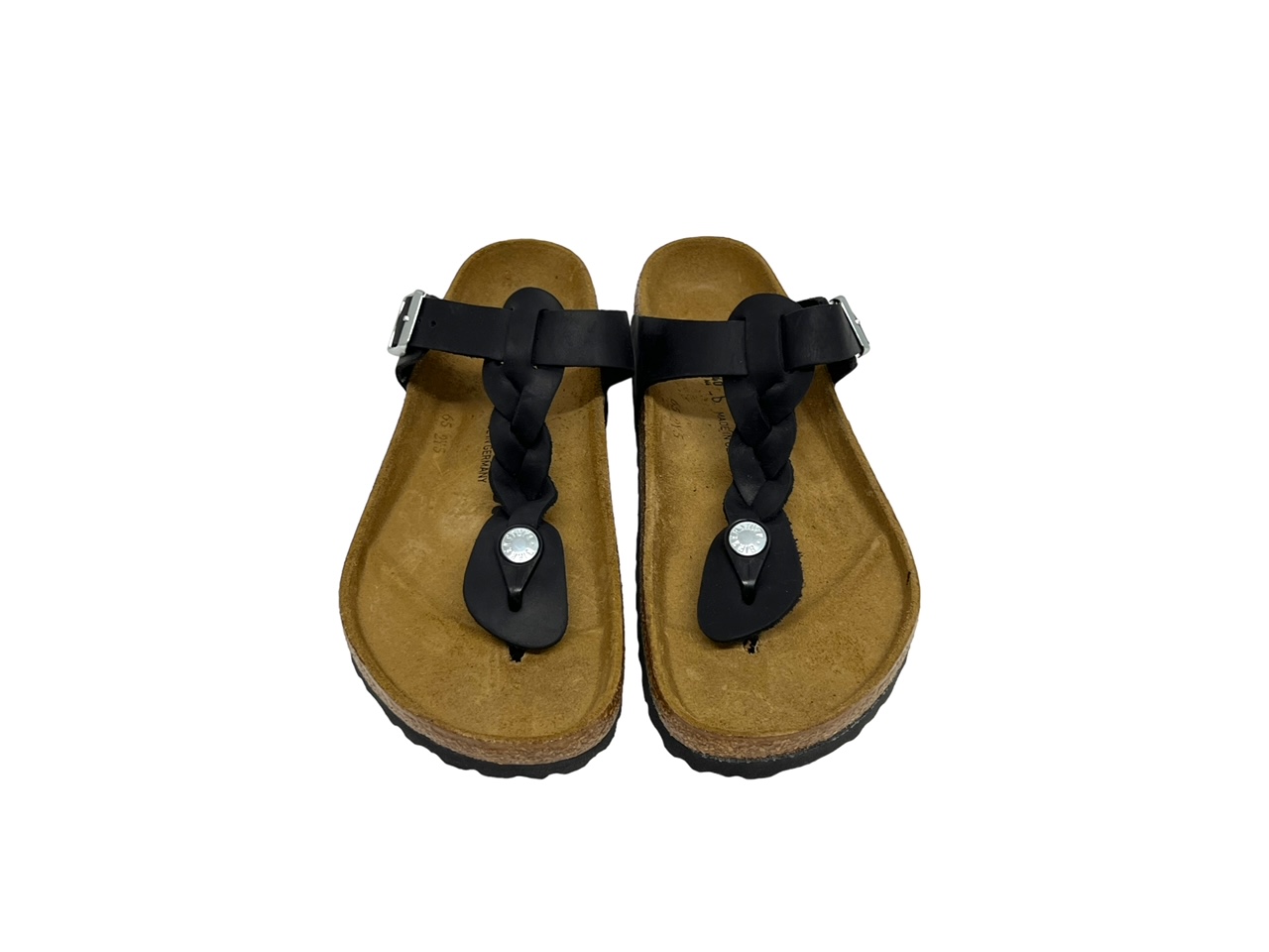 Birkenstock Pantoletten GIZEH BRAIDED Zehensteg schwarz