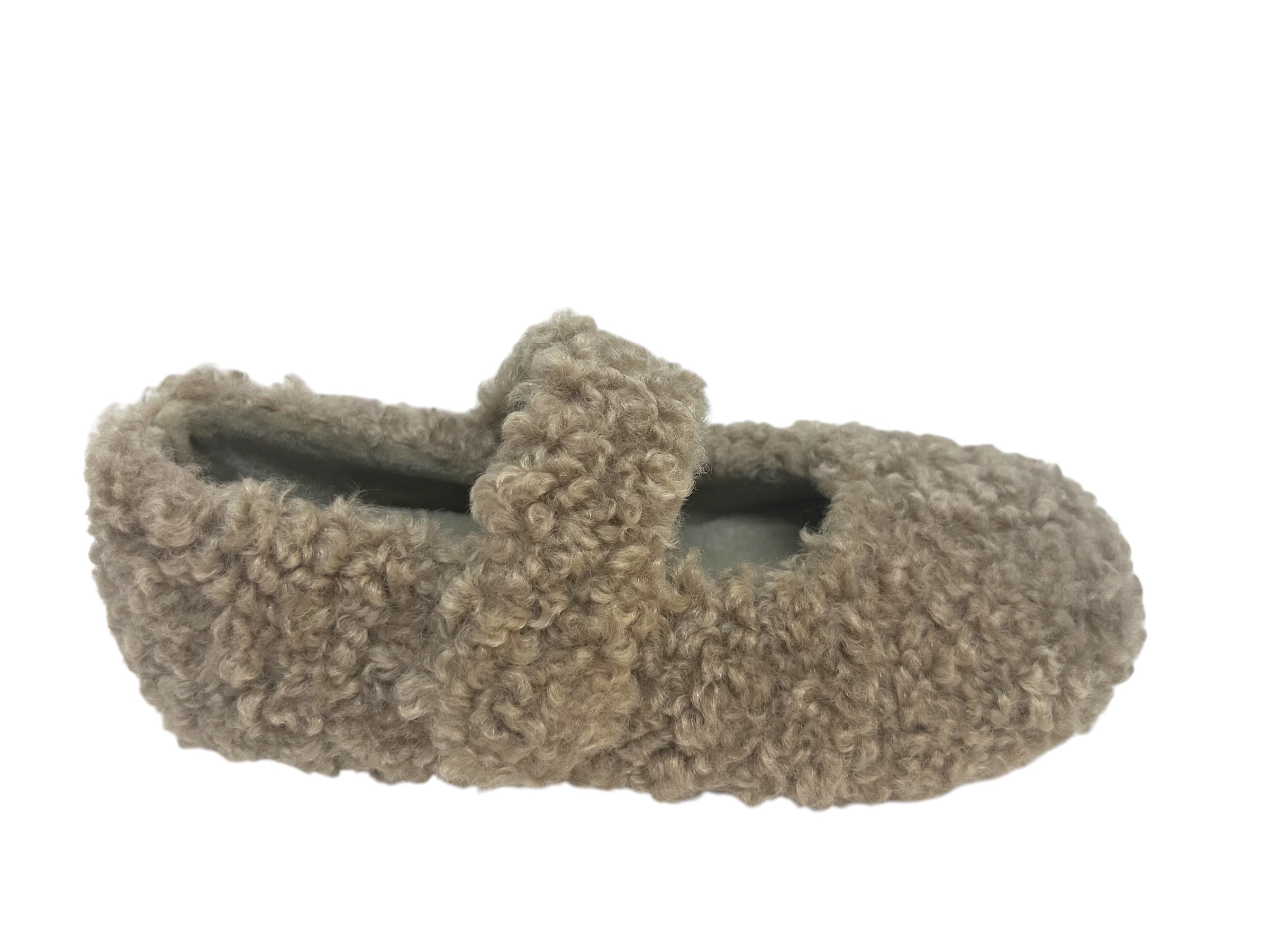Verbenas Hausschuhe YINA curly taupe