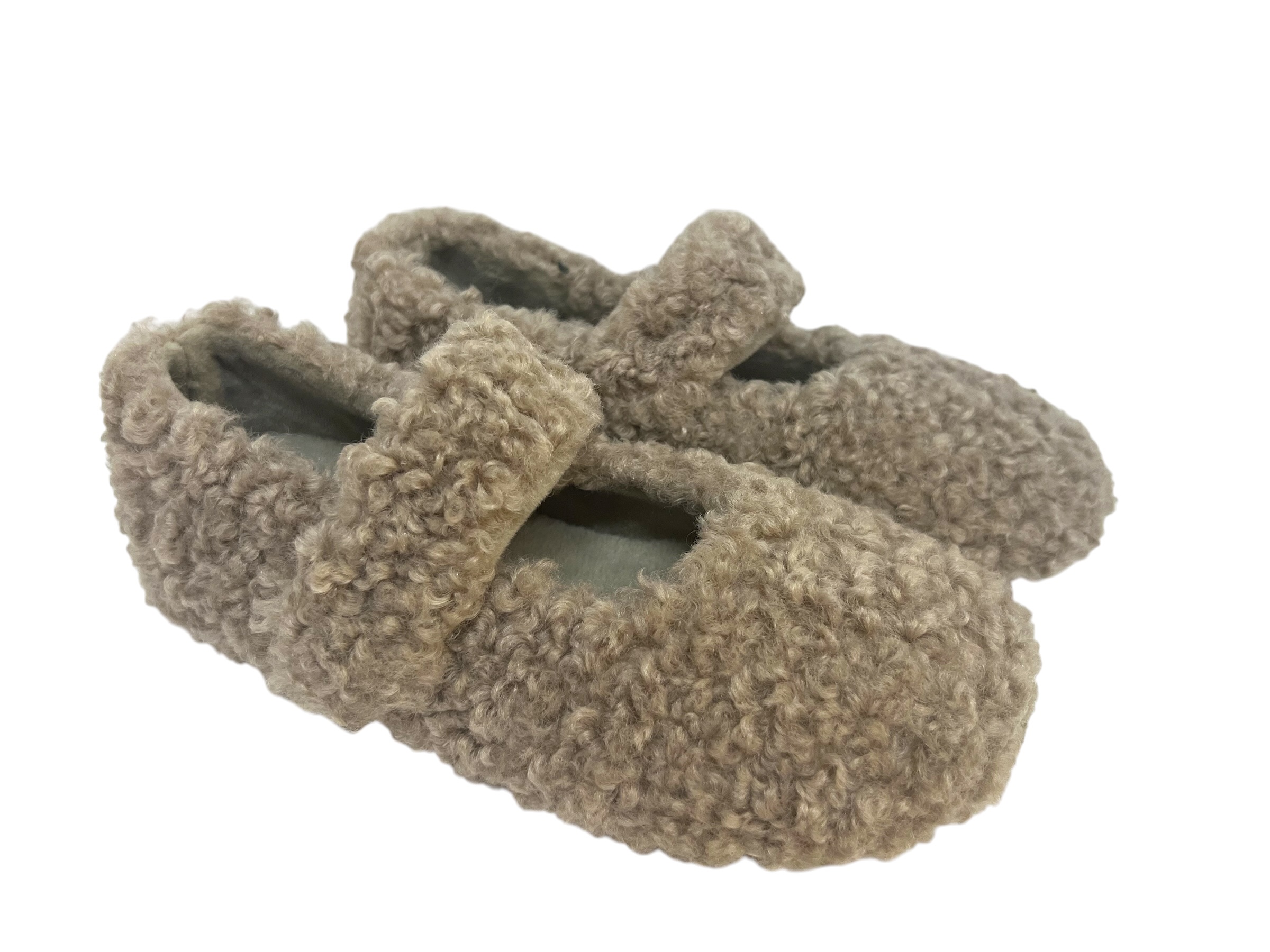 Verbenas Hausschuhe YINA curly taupe