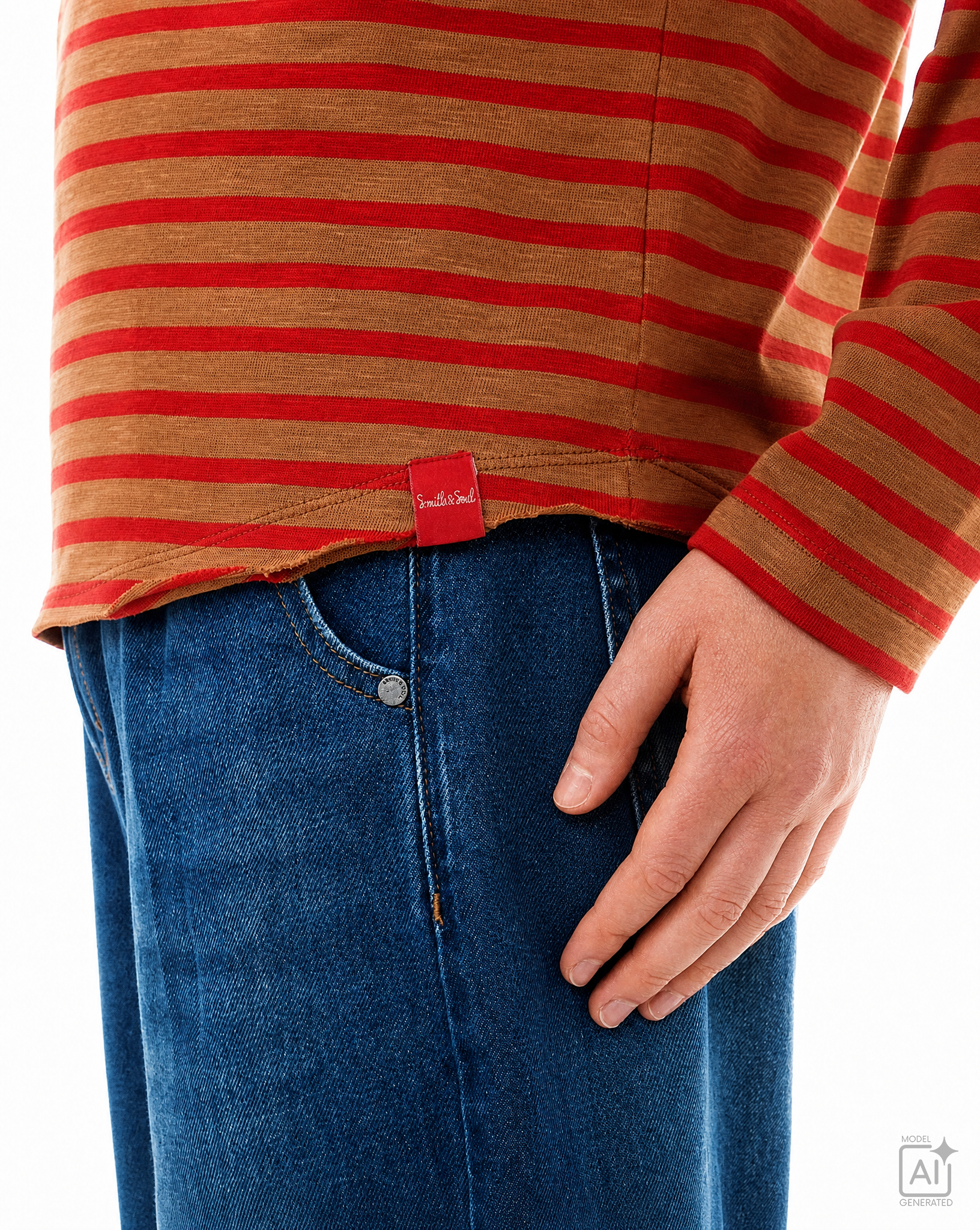 Smith & Soul Shirt red/camel Smith & Soul Shirt red/camel