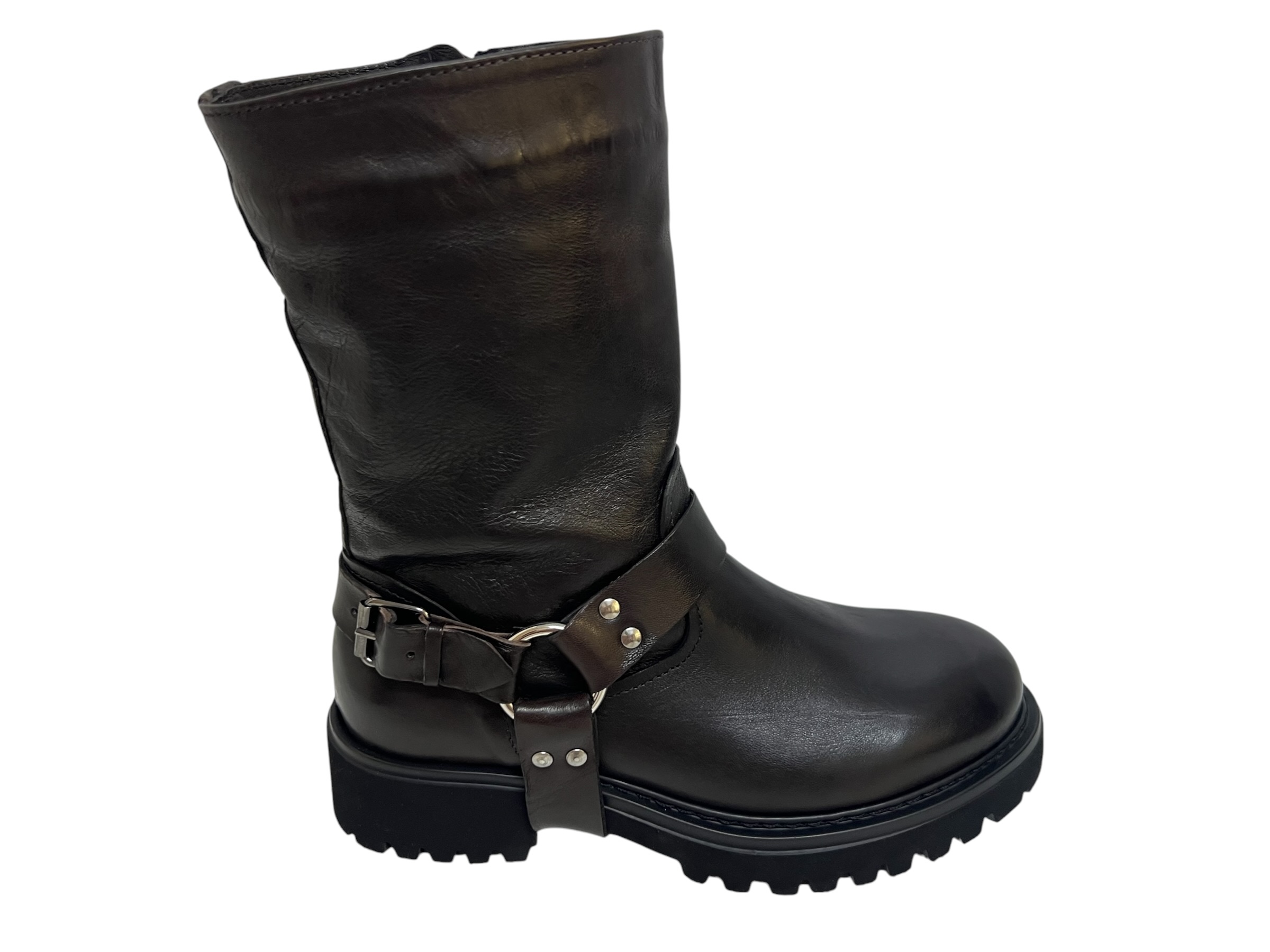 Pawelk's Biker-Boots dunkelbraun