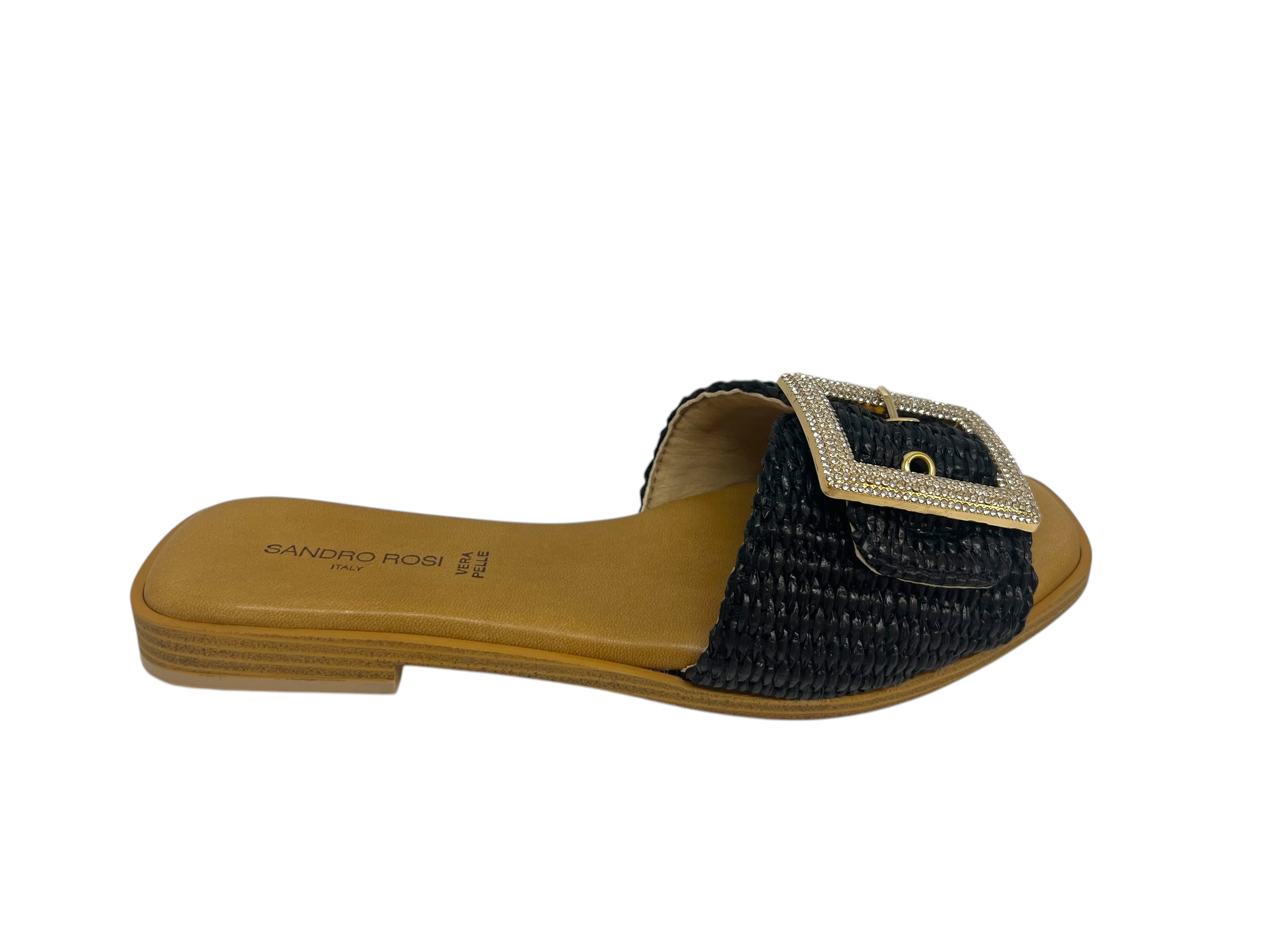 Sandro Rosi Pantolette Bast schwarz