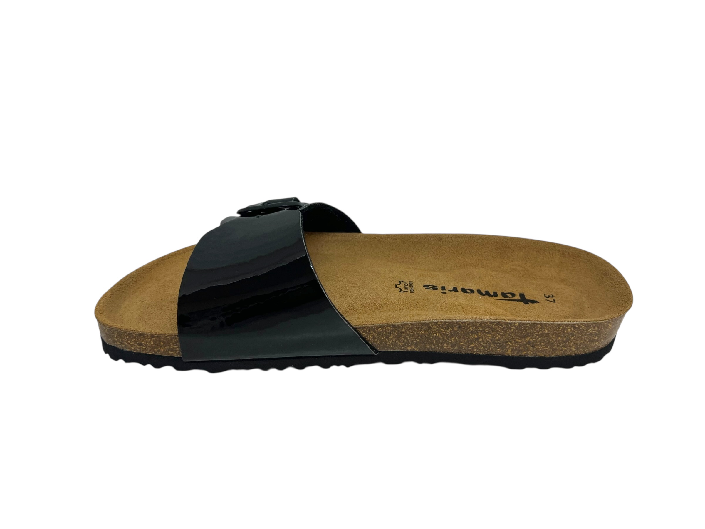 Tamaris Pantoletten Lack schwarz