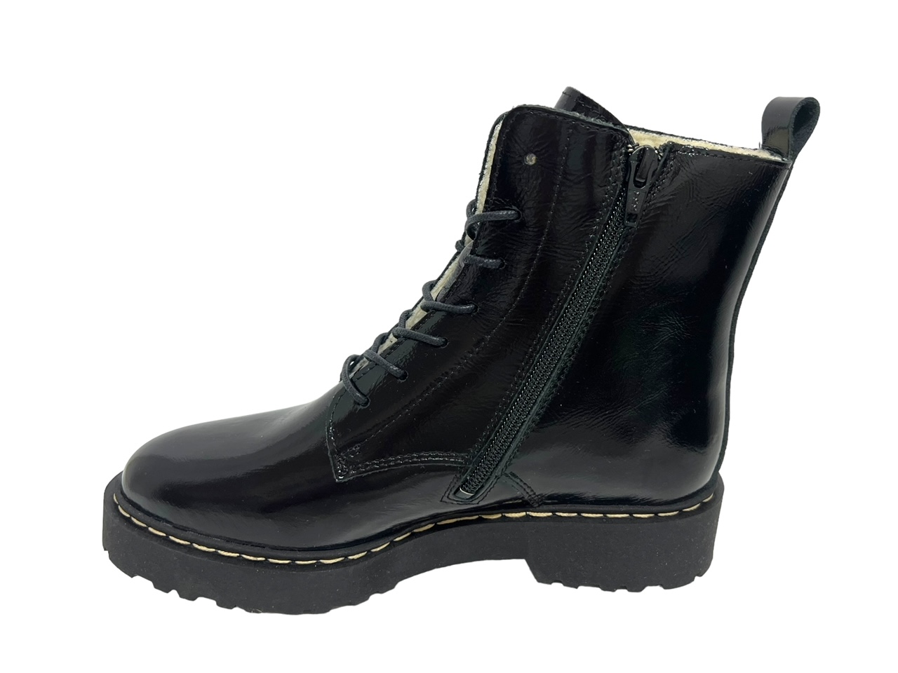 Palpa Lack Stiefeletten schwarz