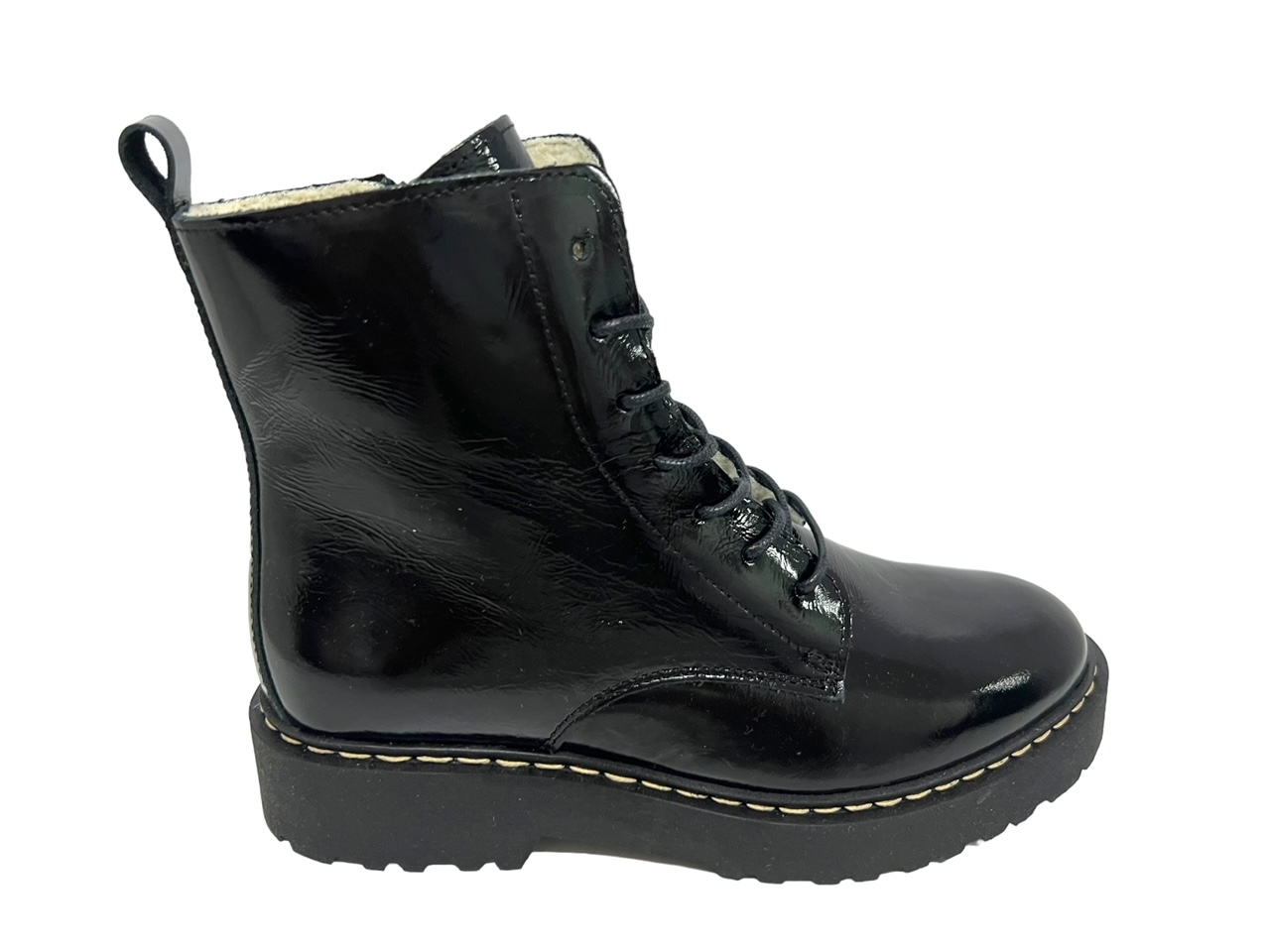 Palpa Lack Stiefeletten schwarz