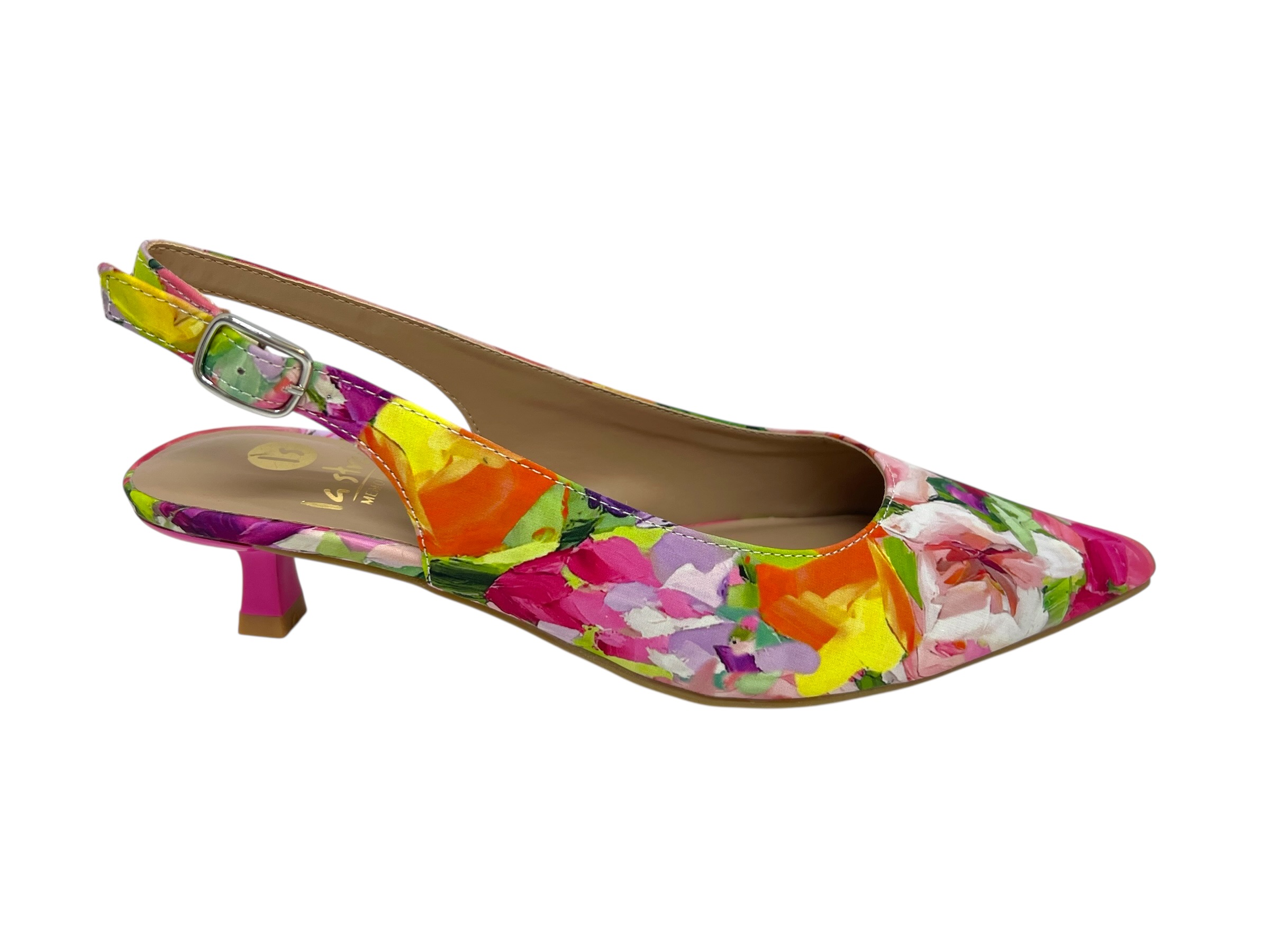 La Strada Sling Pumps rosa grün flower La Strada Sling Pumps rosa grün flower