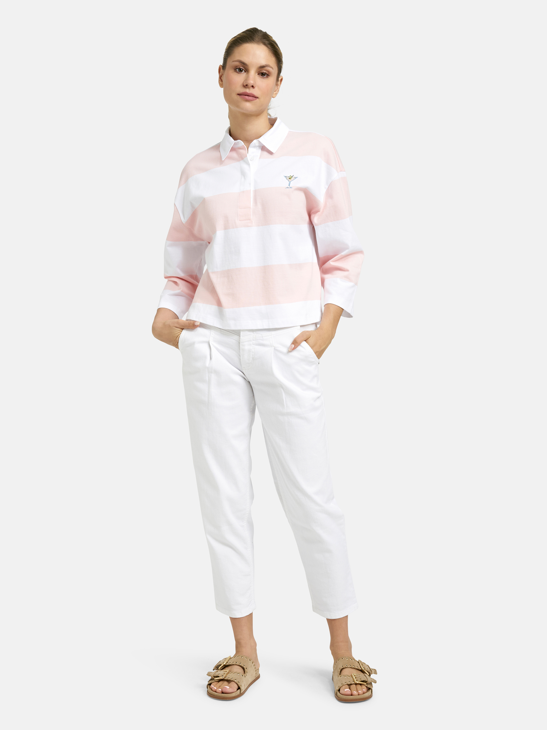 Smith & Soul Poloshirt weiß/rose