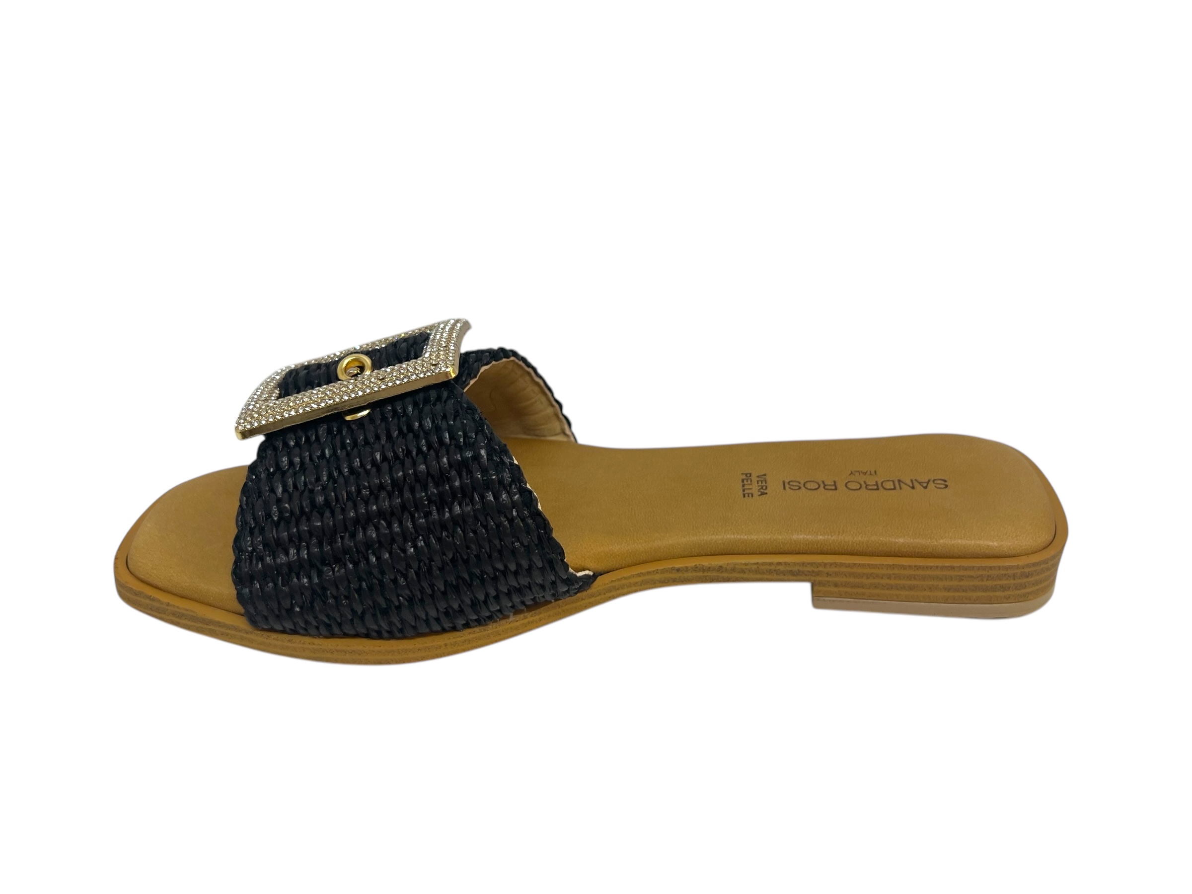 Sandro Rosi Pantolette Bast schwarz Sandro Rosi Pantolette Bast schwarz